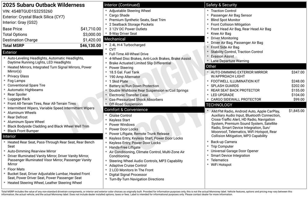 2025 Subaru Outback Wilderness