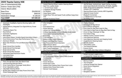 2025 Toyota CAMRY XSE