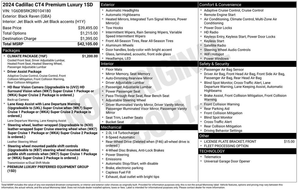 2024 Cadillac CT4 Premium Luxury