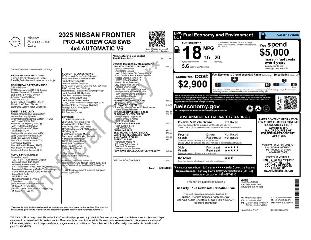 2025 Nissan Frontier PRO-4X