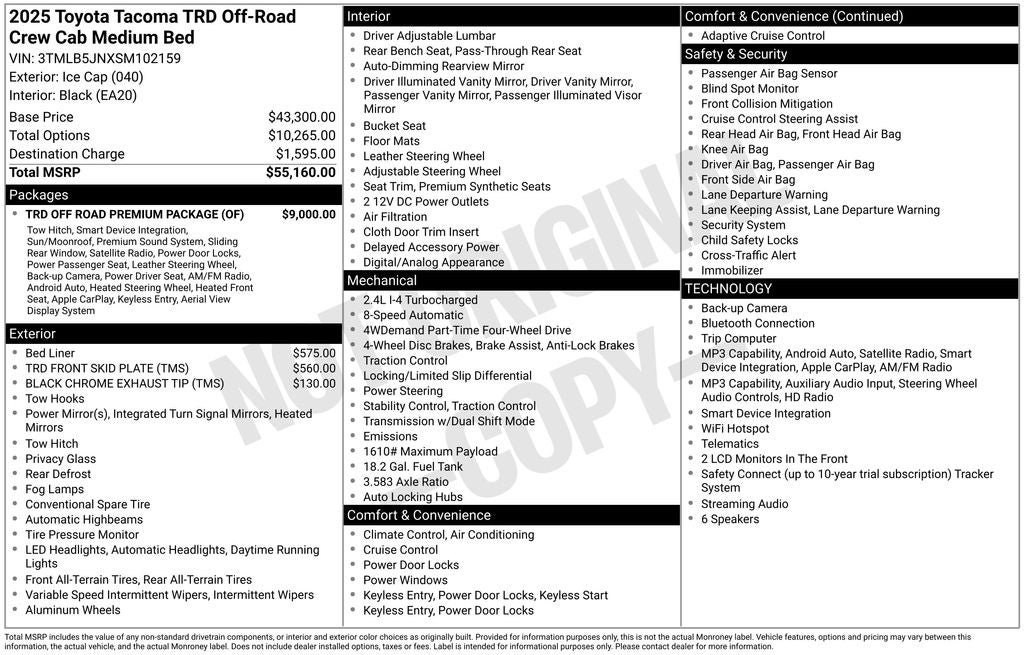 2025 Toyota TACOMA TRD OFFRD TRD Off-Road