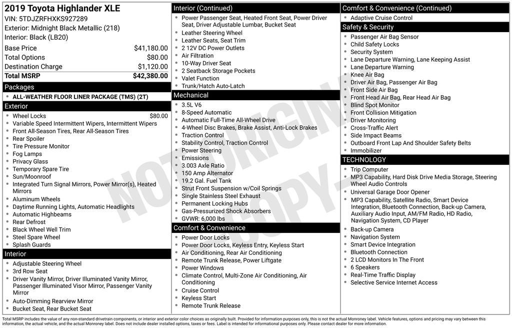 2019 Toyota Highlander XLE