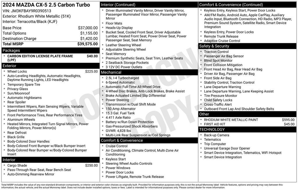 2024 Mazda Mazda CX-5 2.5 Carbon Turbo