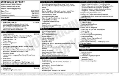 2023 Genesis GV70 2.5T